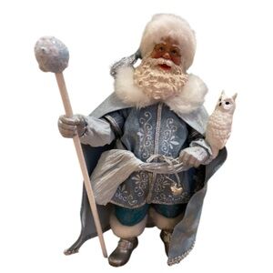 Kurt S. Adler Fabriché Arctic Greetings C7456 Rare Blue White Santa Claus & Owl
